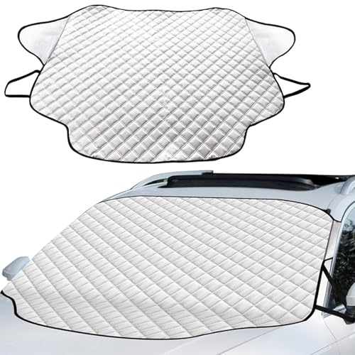 NewZC 193 x 126cm Protector Parabrisas Coche Magnética Cubre Parabrisas Exterior Invierno - Universal Funda Plegable Parabrisas Delantero Protege de Hielo Nieve Lluvia Sol y UV