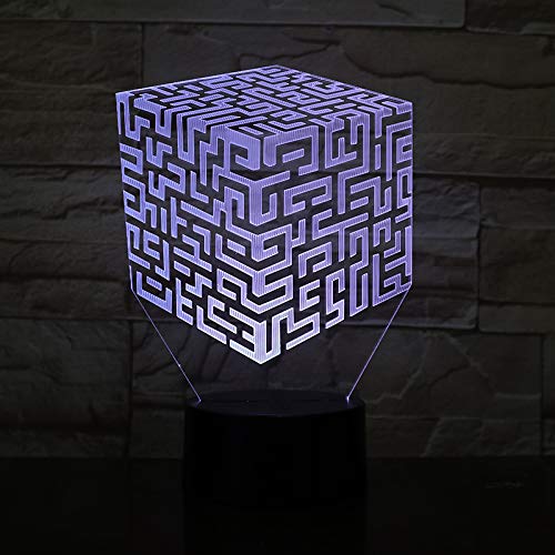 Lampara LED Cubo Laberinto Puzzle Cambia
