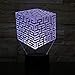 Lampara LED Cubo Laberinto Puzzle Cambia Color USB Luz Nocturna