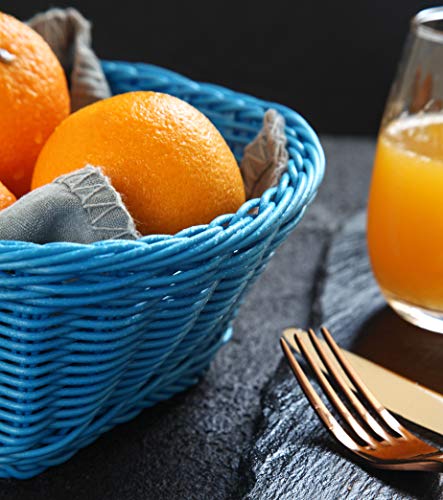 Colorbasket Hand Woven Waterproof Rectangular Basket, Dark Blue #TOP3