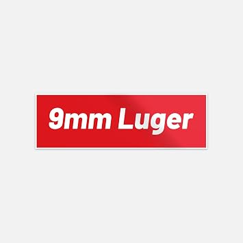 9mm Luger Car Bumper Vinyl Sticker Decal