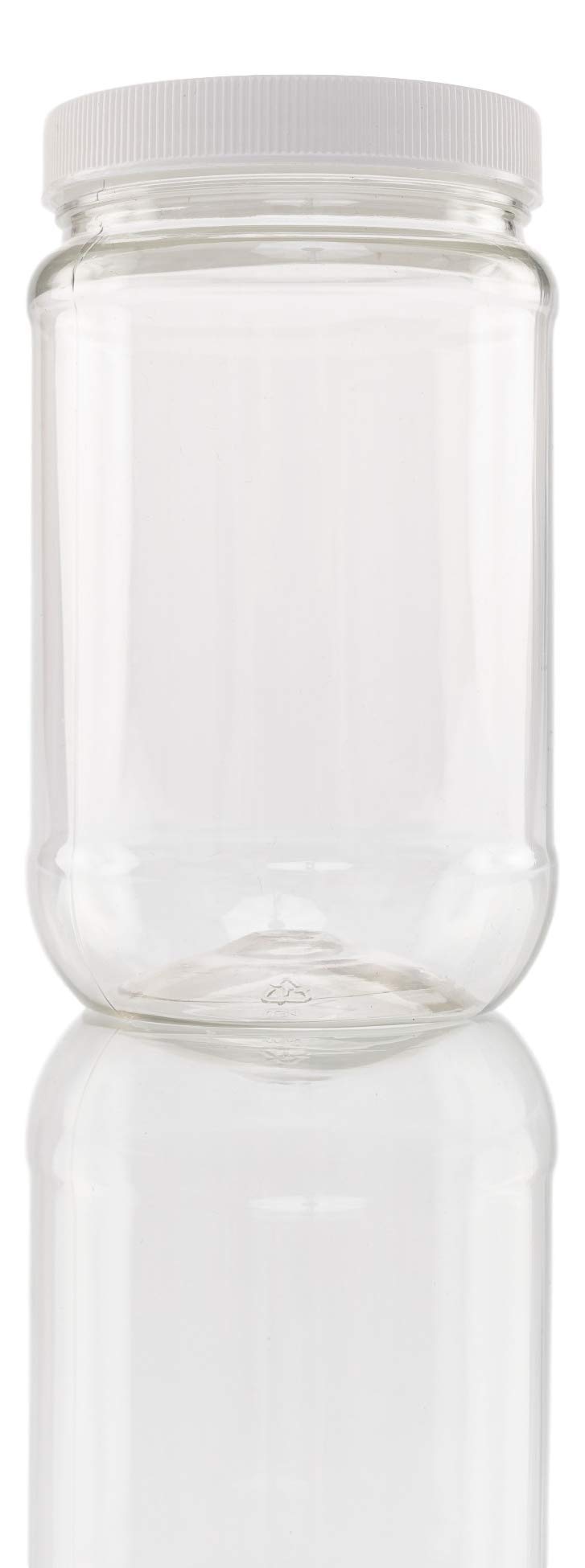 Plastic Jars with Lids - 16 oz - Pack of 6 - Clear BPA Free PET Storage with Sealing Caps