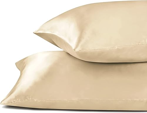 Miniatura 4 de Konnect - Juego de 2 fundas de almohada turcas sedosas para cabello y piel, paquete de 2 fundas de almohada Queen con cierre de sobre, satén turco