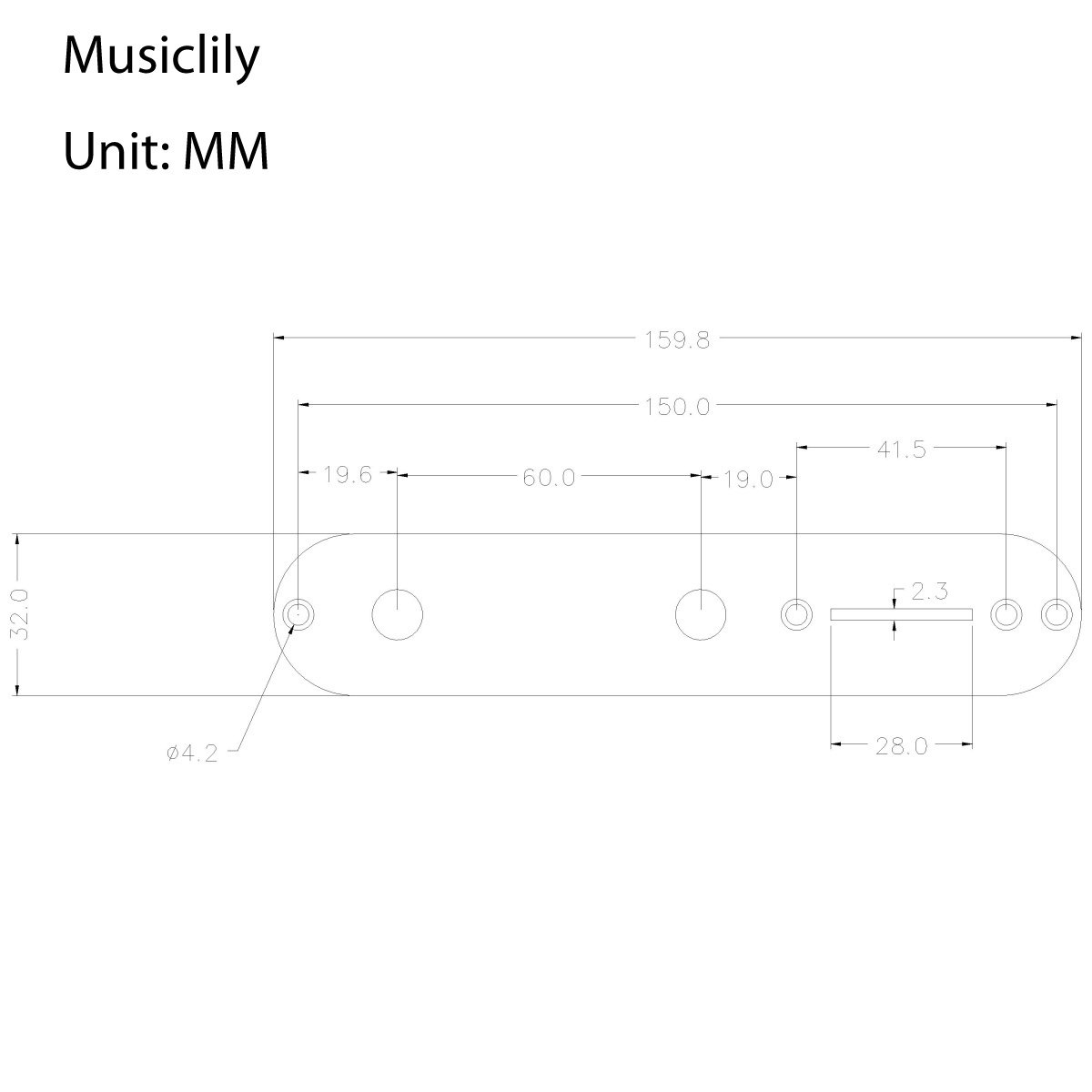 Musiclily 32mm Okablowane Płytka Kontrolna Elektroniki Tele Control Plate 3-drożny Przełącznik Wiązką Przewodów do Gitary Elektrycznej Fender Telecaster, Chrom