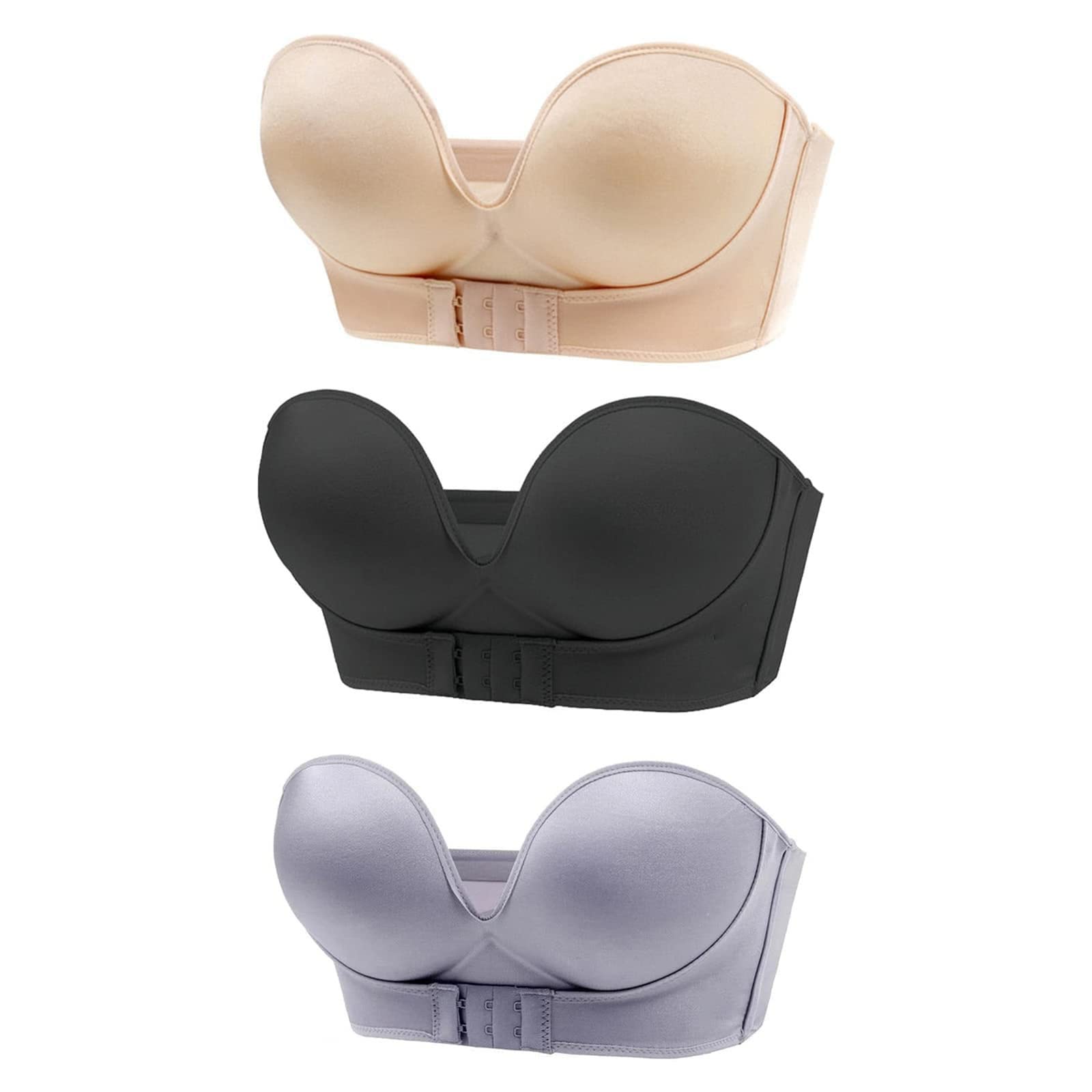Reggiseno Push Up Invisibile Senza Cuciture – Chiusura Frontale, Senza Spalline – Donna Intimo Lingerie