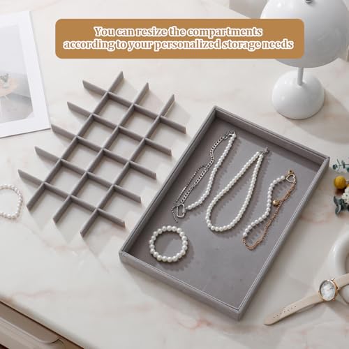 Image of Large Velvet Jewelry Tray Display Drawer Inserts 2 Pack