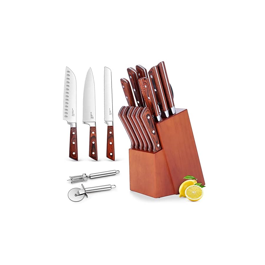 Kitchen-Knife-Block-Set-E-far-17-Piece-High-Carbon-Forged-Stainless-Steel-Knife-Sets-Includes-Chef-Utility-Paring-Steak-Serrated-Bread-Santoku-Knife-Sharpener-Full-Tang-Design Kitchen Knife Block Set, E-far 17-Piece High Carbon Forged Stainless Steel Knife Sets Includes Chef Utility Paring Steak Serrated Bread Santoku Knife Sharpener - Full Tang Design