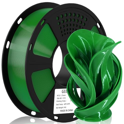 Image of Geeetech PETG Filament 1.75mm Green, 1 KG (2.2lbs) Spool 3D Printer Filament, High-Toughness, ±0.02mm Accuracy, Neatly Wound & Moistureproof, Non-Clogging Non-Stringing, Fits Most FDM Printers
