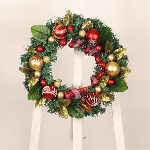 Couronnes décorations de Noël FLXHSA extérieures résistantes lot de 2 - 4