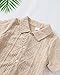 KIMI BEAR 4T Boys Clothes 5T Toddler Boy Summer Outfits Khaki Short Sleeve Button-Down Shirt Tops Solid Dress Shirt Casual Shorts Set