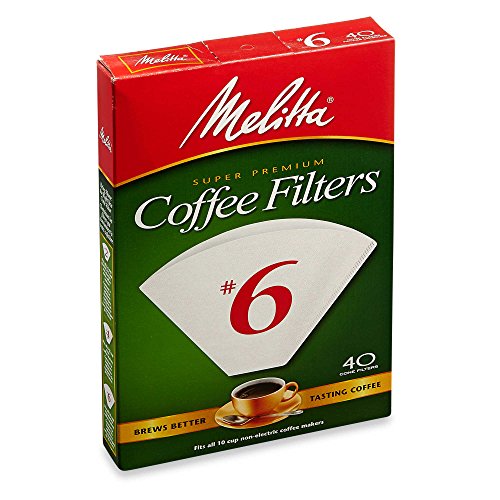 Melitta 40-Count Number 6 White Super Premium Coffee Filters