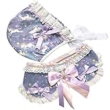 ペットスカーフ セット 唾液タオル 帽子 犬用 萌え萌え ペット レース 首飾り 装飾用キャップ 面白い 可愛い おしゃれ 撮影 手作り（パープルのユニコン サイズ：L）