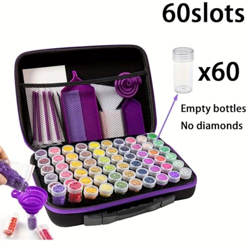 Image of Huacan Diamond Painting Storage Containers, 60 Slots Diamond Painting Accessories and Tools for Diamond Art Organizer Case