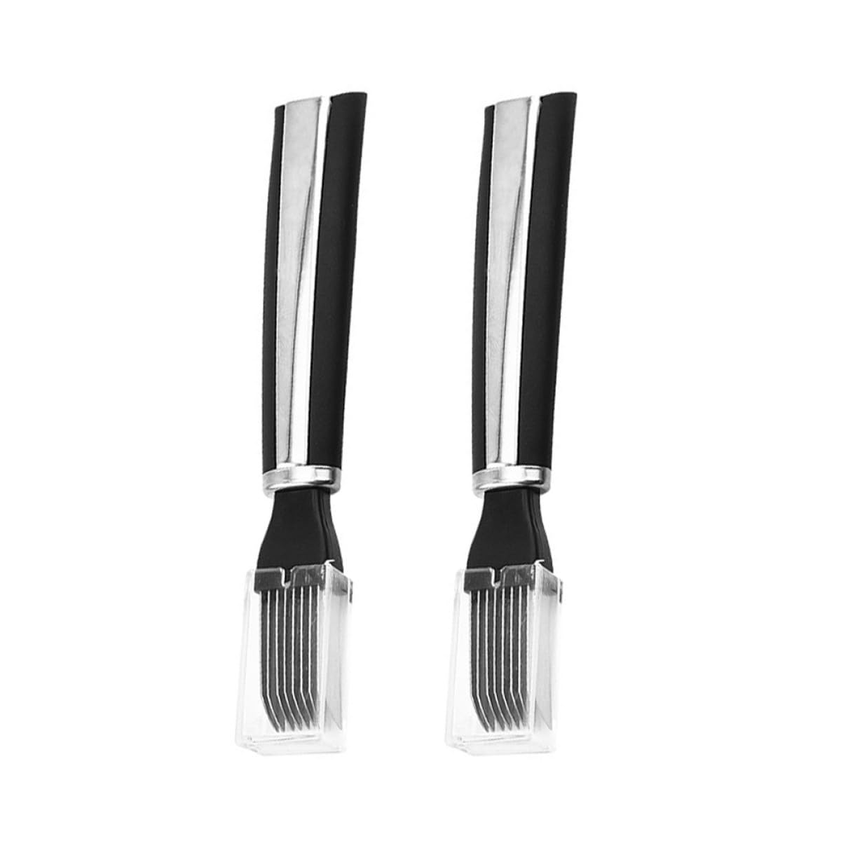 GARVALON Scallion Cutter and Stainless Steel Onion Slicer, 2pcs Kitchen Vegetable Shredders for Green Onion Cutting, Multifunctional Shallot Slicer for Home Cooking and Food Preparation