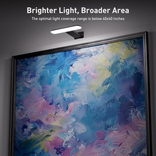 Image of NARUNDREN Rechargeable Picture Lights for Wall with Remote-1PC(Black) | Battery Operated, 300LM LED, 3 Color Temperatures, Timer, Poster & Picture Lighting, Dartboard, No-Drill Installation
