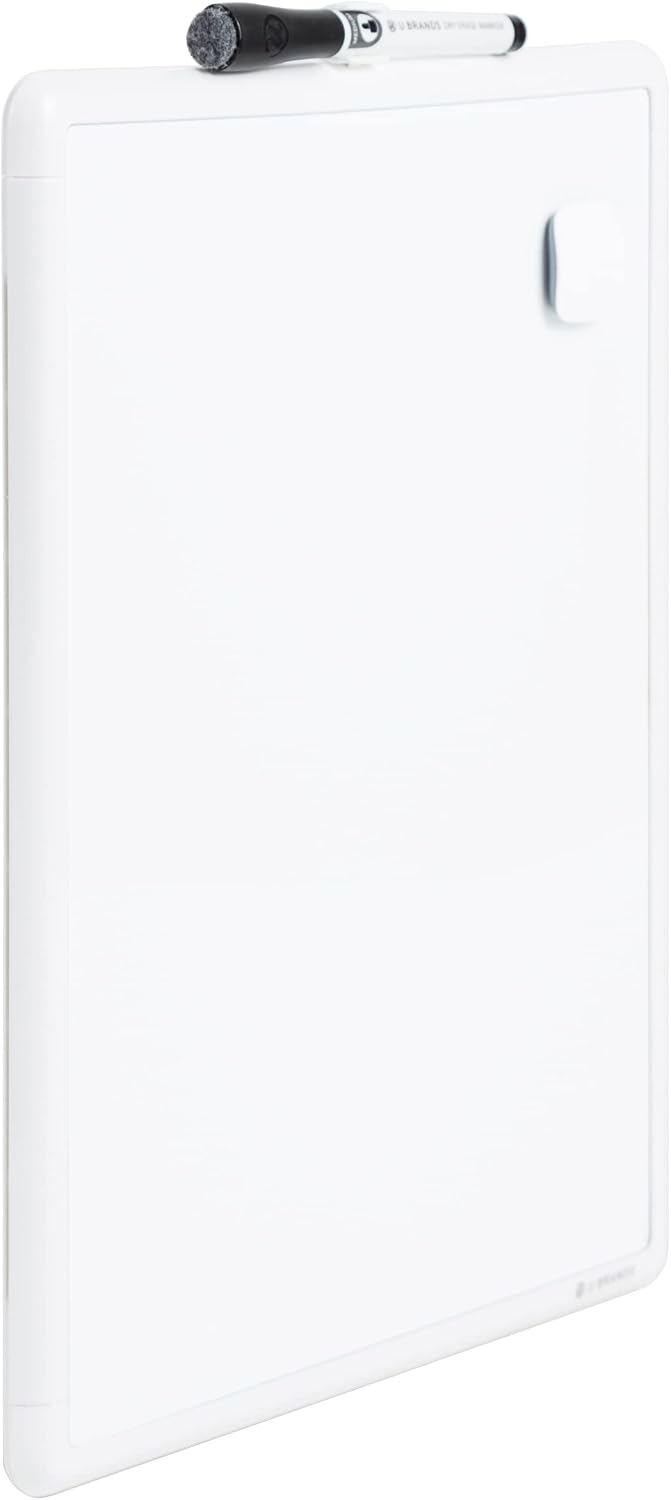 U Brands Contempo Magnetic Dry Erase Board, 11 x 14 Inches, White Frame