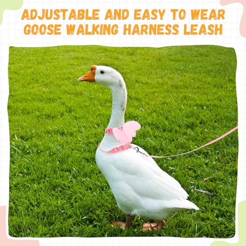 Image of SATINIOR 3 Pack Harness and Leash for Pet Ducks, Real Duck Collar and Leash Soft and Adjustable Harness Training Traction Rope Collar for Young Adult Pet Goose Chicken Hen(Pink Green Yellow,M)