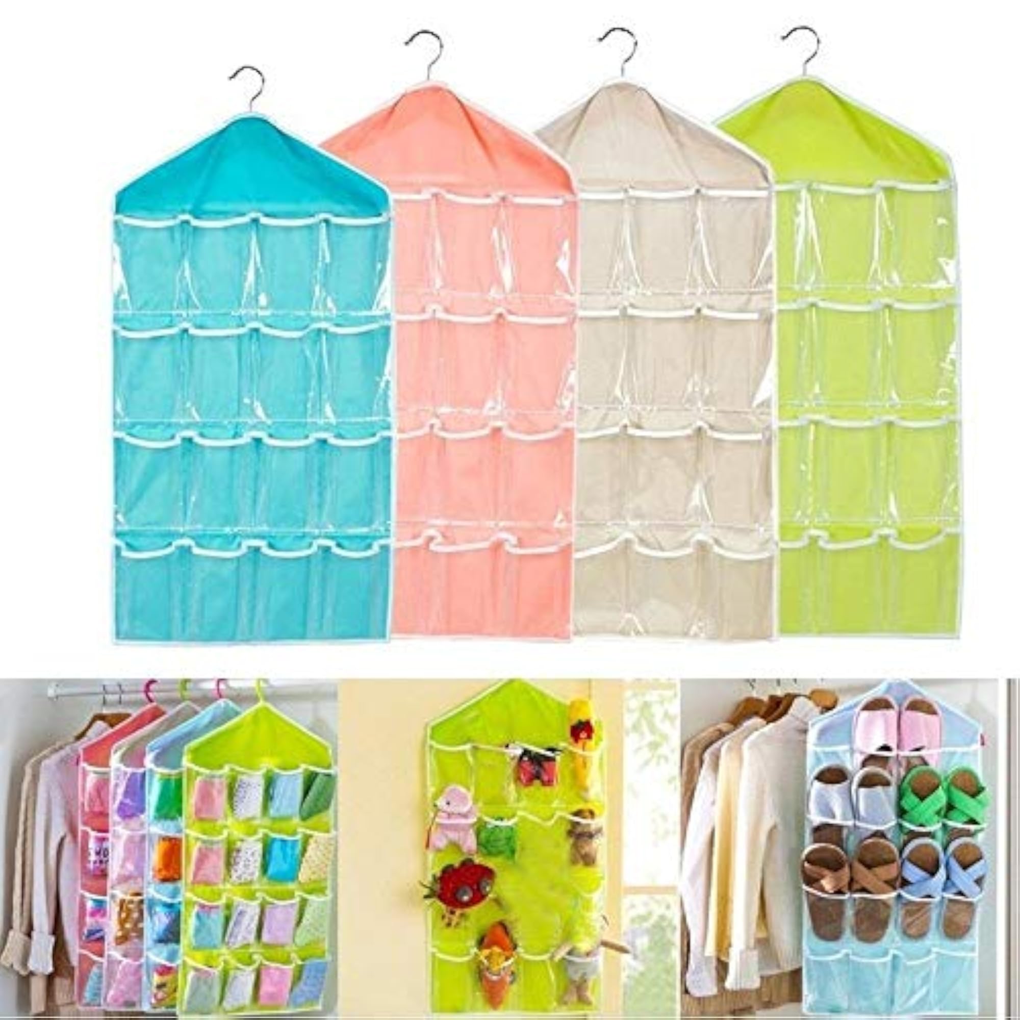 Multifunction Clear Hanging Organizers for Socks & Shoes