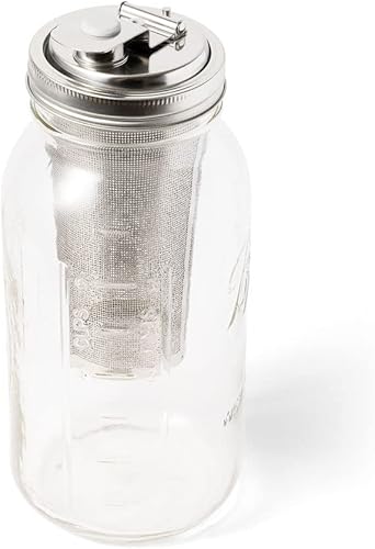 Miniatura 2 de Jarware Cafetera fría y tapa infusora de té para frascos Mason de boca ancha, color negro