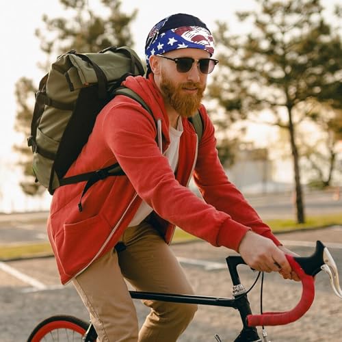 Lobimelan 3 Pcs Doo Rags for Men Skull Cap Breathable Moisture Wicking Pirate Hat Helmet Liner Running Cotton Hat for Women