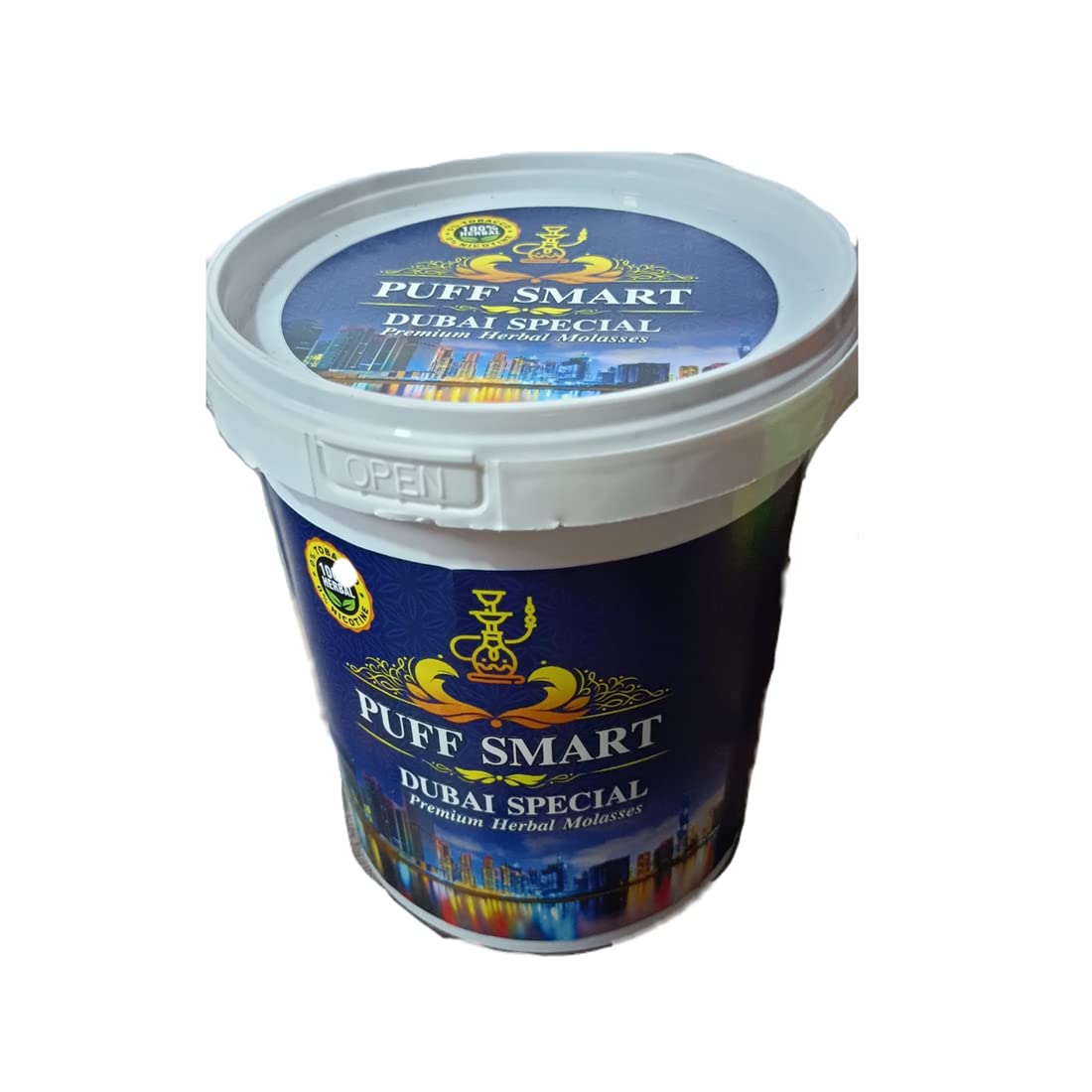 PUFF SMART Premium Herbal Molasses 1 Kg Bucket Flavor Dubai Special (100% Nicotine and Tobacco Free)