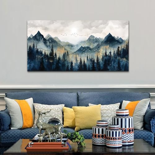 ERQINHUA Canvas Wall Art For Bedroom Wall Decorations For Living Room Modern Office Wall Decor Abstract Watercolour Painting Mountain Landscape Pictures Printed Artwork Home Decor 20"X40"