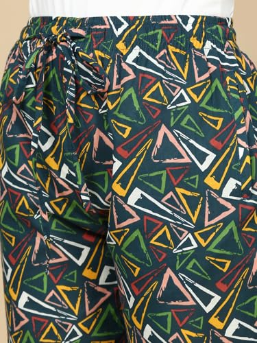 Image of PYNK by Lux Cozi Women's Cotton Printed Palazzo Pyjama Relaxed Lounge Pants | Super Soft Comfortable | Loungwear Pyjama Pant-Pack of 1
