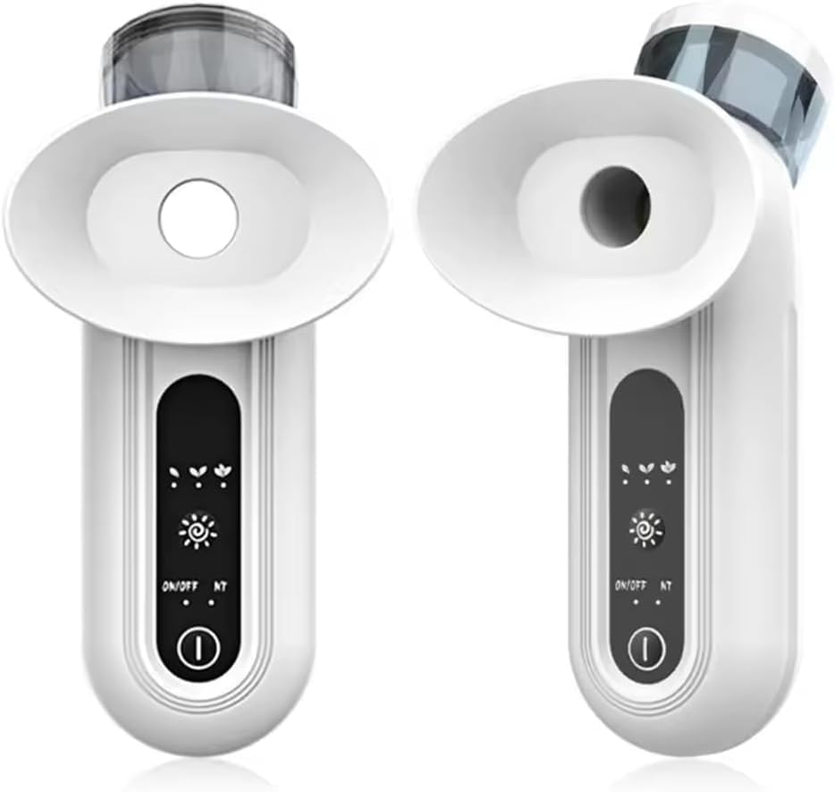 2PCS Eye Steamer Steam Therapy Wand Nano Eye Mist Steam Sprayer for Relief Dry Eye Heated Eye Treatment Portable Eye Steamer Moisturizer Soother Mini Rechargeable Eye Mist Sprayer (White*2)