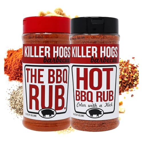 Killer Hogs The BBQ Rub and Hot BBQ Rub Bundle, 2 x 16 oz