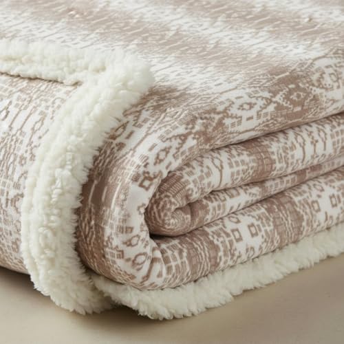 Image of Eddie Bauer - Sherpa Throw Blanket for Couch 50x60 - Ultra Soft Reversible Fleece & Plush Sherpa Blanket, Warm Cozy Geometric Throw for Sofa, Bed, Living Room Decor