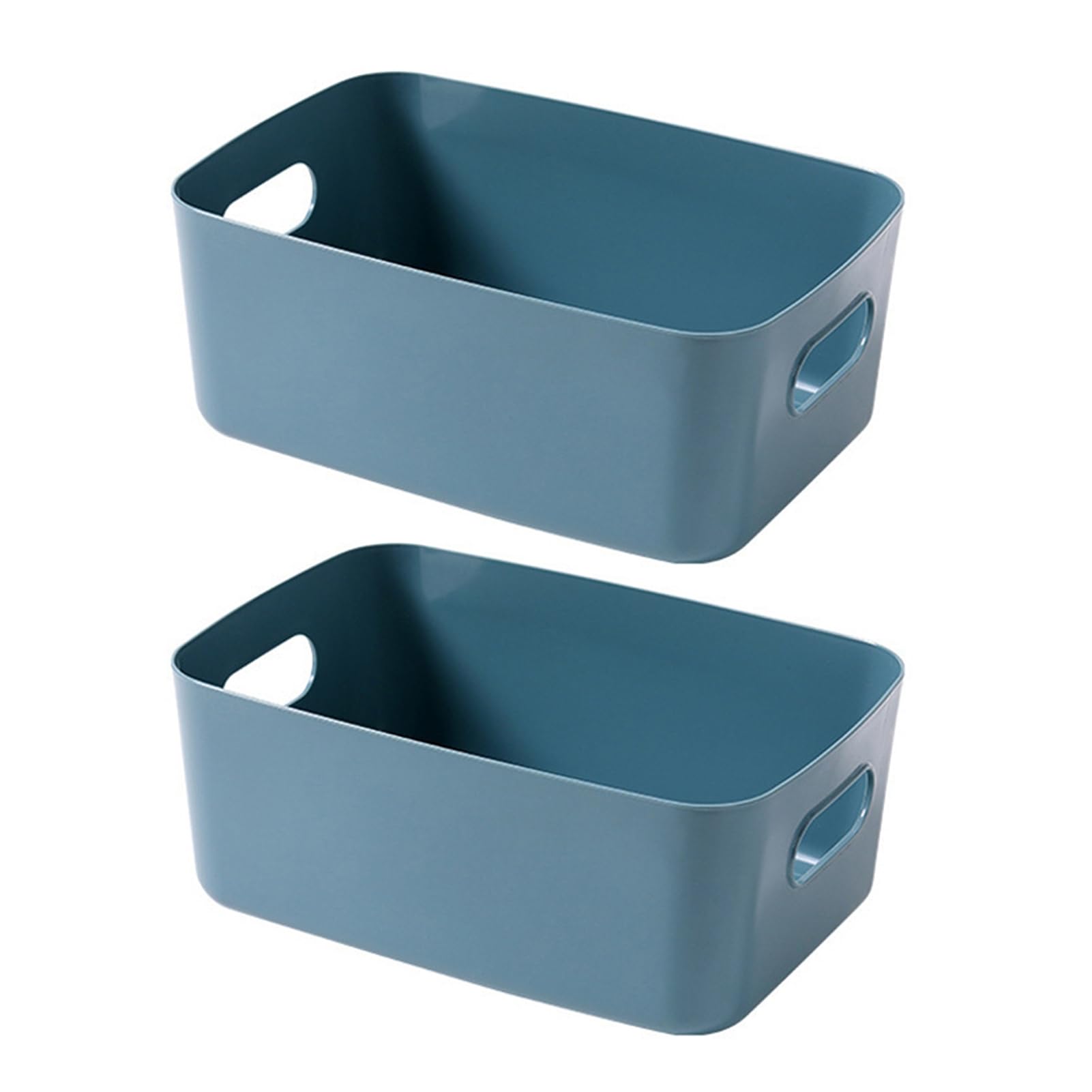Glifora 2Pcs Desktop Storage Boxes - Stationery Storage Bins with Handles, Cosmetic and Snack Storage Box Organiser for Kitchen, Bathroom and Toiletries