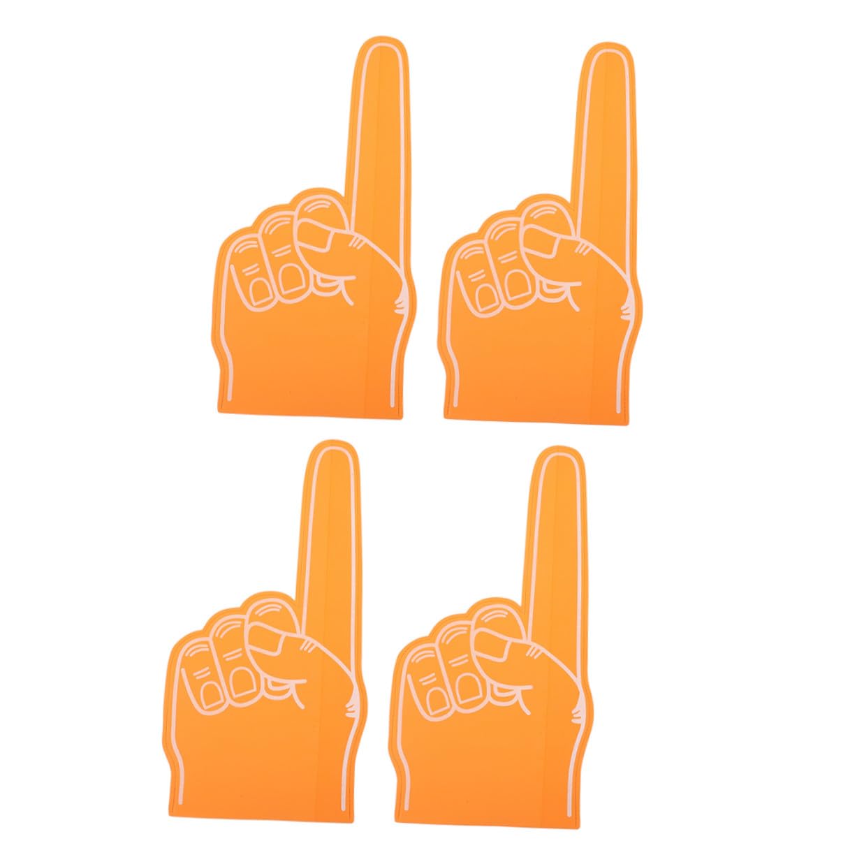 DOITOOL Dedos de Espuma para Animación Deportiva, 4 Piezas Naranja, Diseño en Forma de Mano, Fáciles de Llevar y Portátiles para Eventos Deportivos y Conciertos
