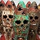 Asotagi Totenkopf Bombe, Kleine Rostige Atomische Explosion Kopf Dekor, Handgemachte Harz Schädel Bomb Dekorationen mit Graffiti und Atom Logos, Halloween Party Spukhaus Requisiten