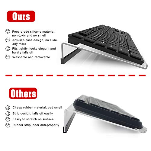 Kotemon Acrylic Tilted Computer Keyboard Stand For Ergonomic Typing, Keyboard Tray Holder With Silicone Non-Slip Case, Clear #TOP5