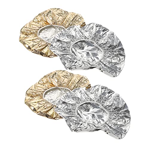 SOESFOUFU Hair Salon Supplies 4pcs Tin Foil Hair Caps for Coloring Steaming Deep Conditioning