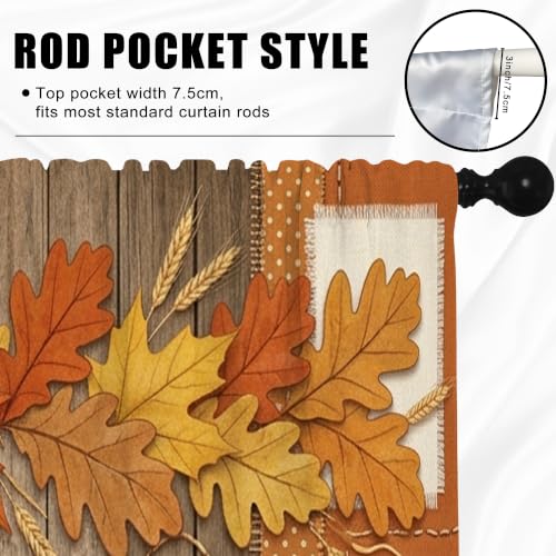 Rideaux de cuisine rustiques pour un évier d'automne chaleureux orange