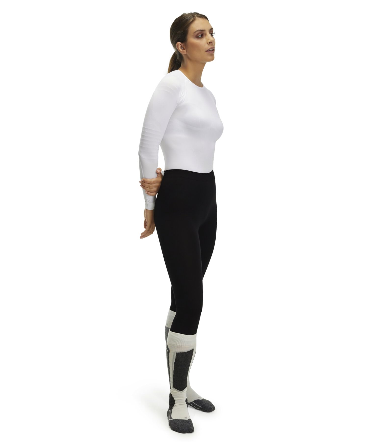 FALKE Women's Warm 3/4 Tights 3/4 Sport Tights Base Layer Bottom, Thermal Underwear, 1 Pair