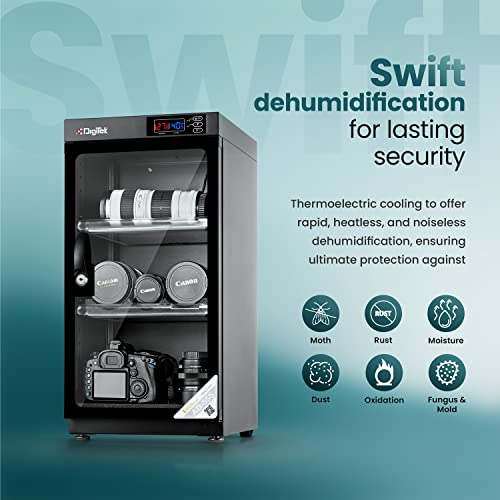 Image of Digitek AD 55S 55 Liters Capacity Digital Display Dry Cabinet with Humidity Controller (Black)