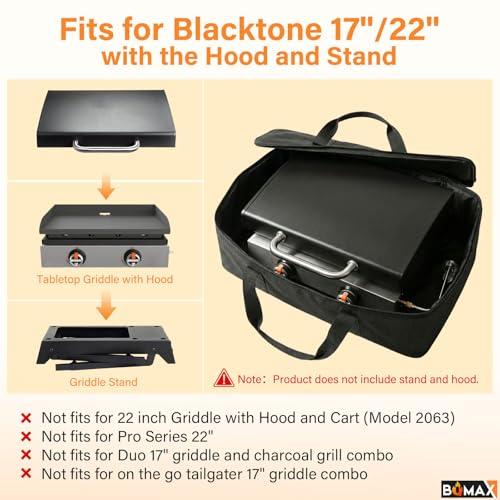 Image of Carry Bag for Blackstone 17 /22 Griddle with Hood and Stand, for Blackstone 5035 Carry Bag, Griddle Cover for Blackstones 22 inch Griddle with Lid and Stand 22 Inch Blackstones Grill Cover