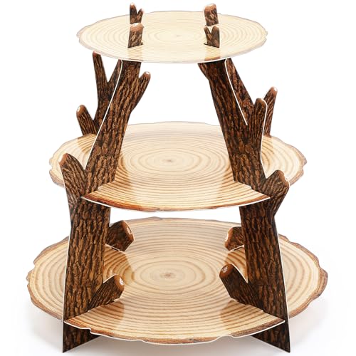 Baderke Woodland Cupcake Stand Decoration 3 Tier Baby Shower Dese...