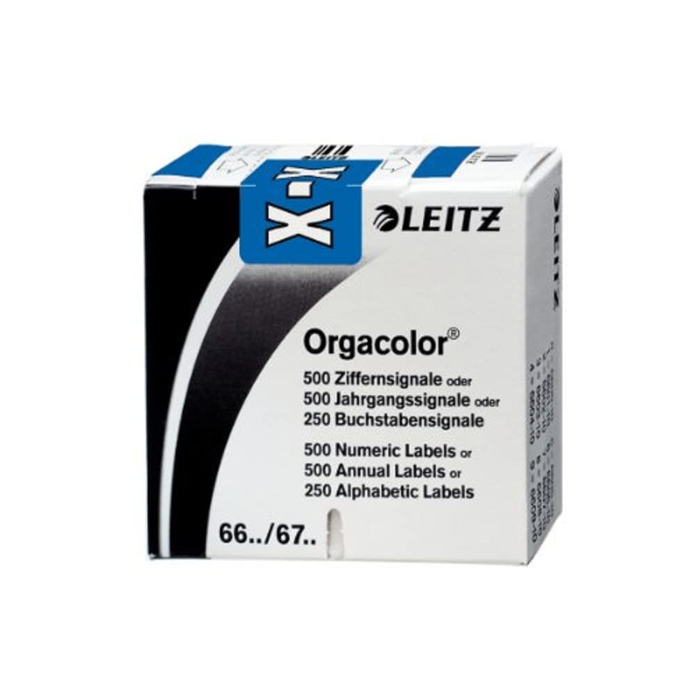 Leitz Orgacolor 66331000 segnale di lettera "X", confezione da 250, colore: blu scuro