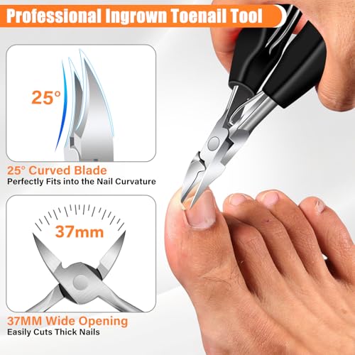 FULUNS Toenail Clippers Set for Thick Nails - 5-in-1 Kit with Code
