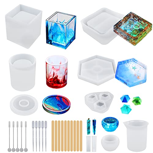 KYYLZ 30 Stück Resin Silikonform,Epoxidharz Formen Set DIY Silikonformen...