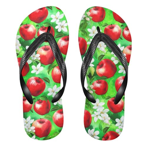 Blossoms Garden Green Flip Flops for Beach Thong Sandals Anti-slip Lightweight Shower Shoes for Summer Swim Travel