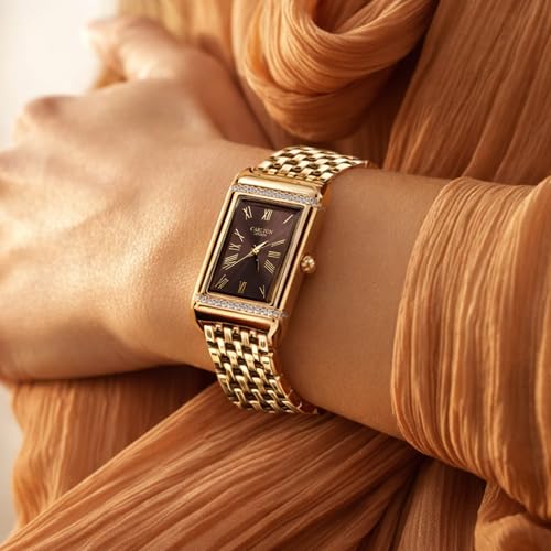 Image of Carlton London Women Amara Analog Watch, Rectangle Dial, Stainless Steel Strap, Quartz Movement, 30M Water Resistant, Casual Wear