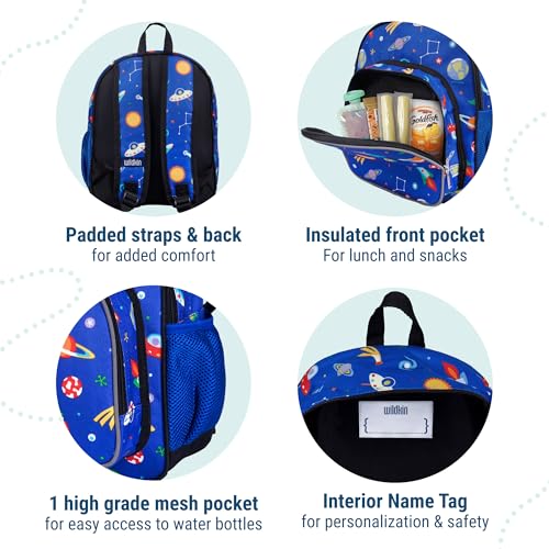 Image of Wildkin Kids 12-Inch Toddler Backpack - Lightweight School Bag for Daycare & Travel, Ages 3-7, Out of This World, 12 x 10 x 4.5 inches, 12-inch Backpack Boys