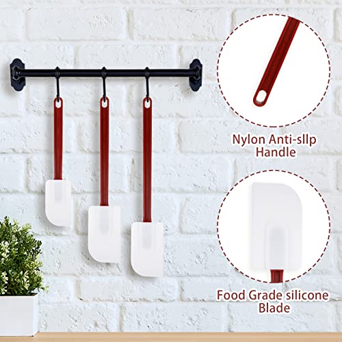 Set Of 3 Commercial Silicone Spatulas For Cooking High Heat Resistant Silicone Scraper Commercial Baking Spatula For Kitchen Cooking Utensils, Red Handle, 10 Inch, 14 Inch, 16 Inch (Classic Style) #TOP3