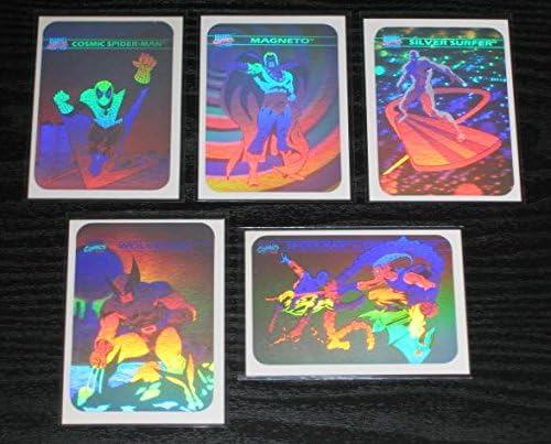 1990 Marvel Universe Series I Hologram Insert Set of 5 Cards NM/M Spider-Man, Wolverine