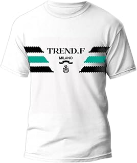 تيشرت رجالي قطن برقبة دائرية وأكمام قصيرة وقصة عادية ومزين بطبعة كلمة "MILANO"