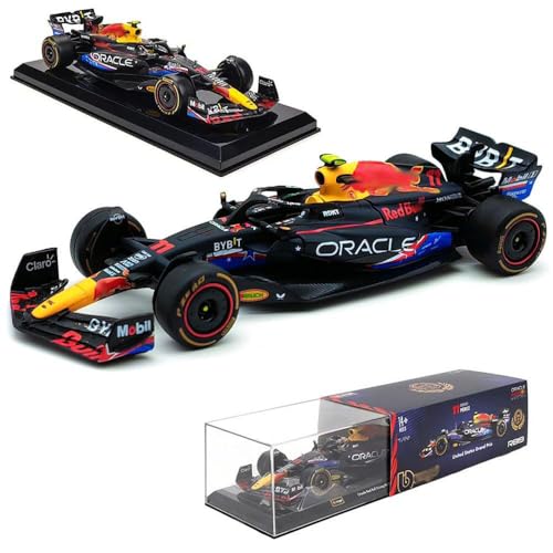 Modelo de auto 1:24 F1 RB19 Max Verstappen y Sergio Perez miniatura 1